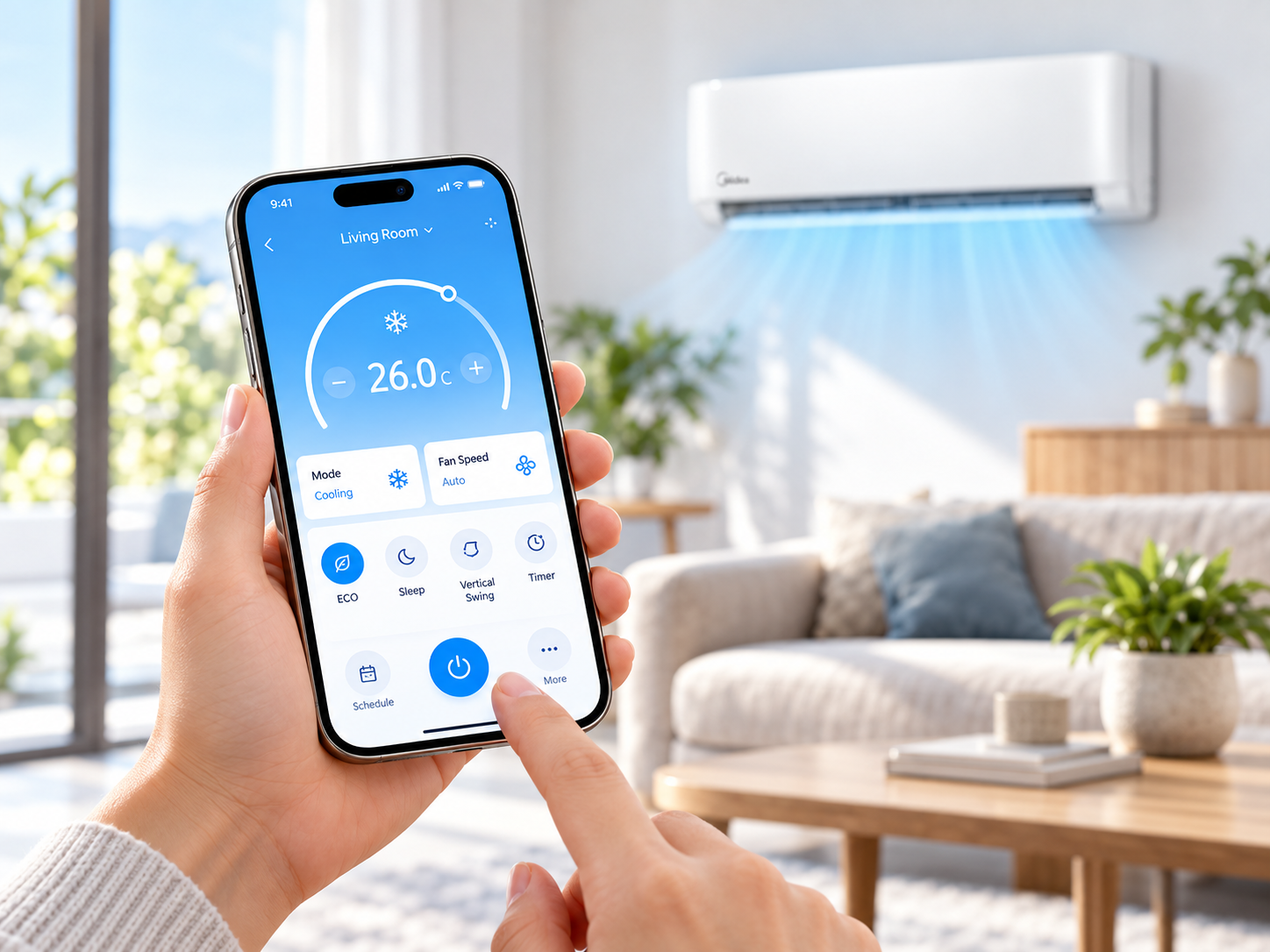 Midea SmartHome aplikacija na pametnom telefonu za WiFi upravljanje klima uređajem
